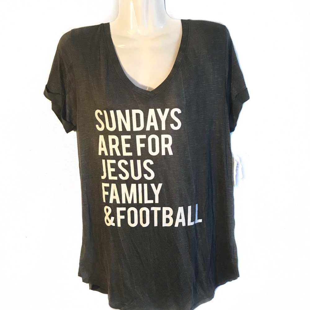 Altar'd State Graphic Tee 'Sundays Are For Jesus Family & Football'